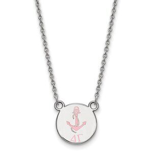 Sterling Silver Delta Gamma Small Enamel Necklace